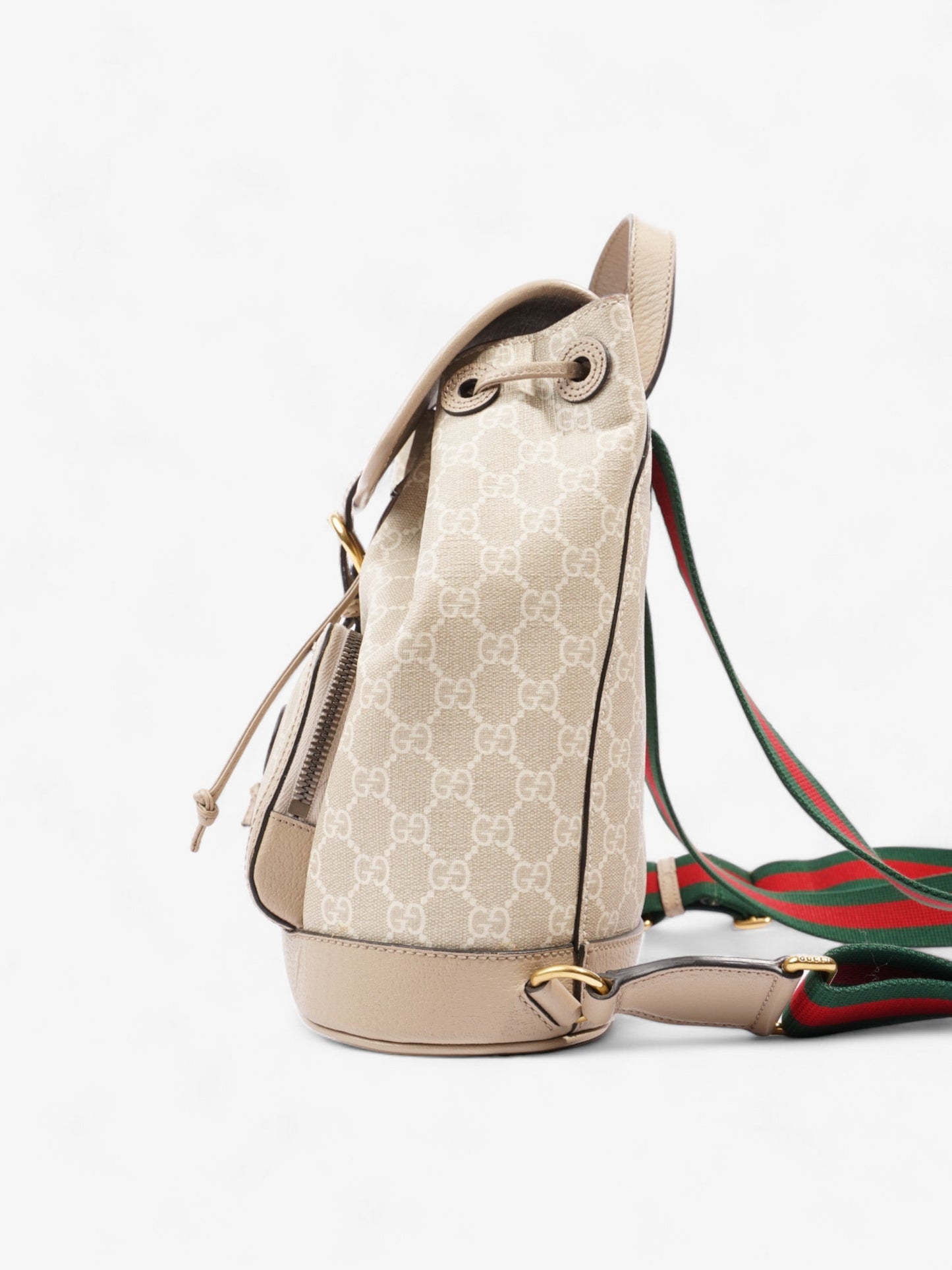 Gucci Interlocking G Backpack Beige And White GG Supreme Coated Canvas Small