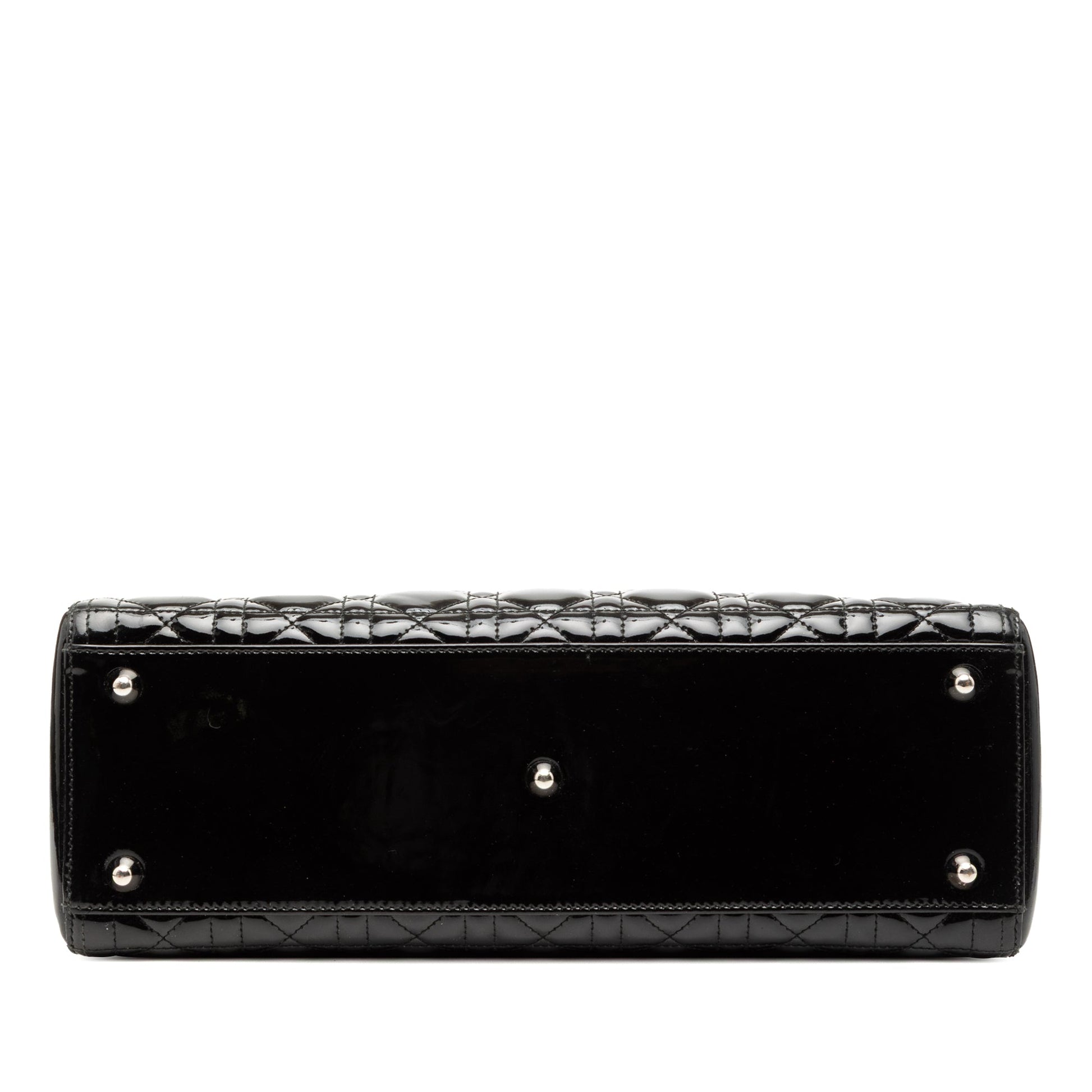 Black Dior Large Patent Cannage Lady Dior Satchel