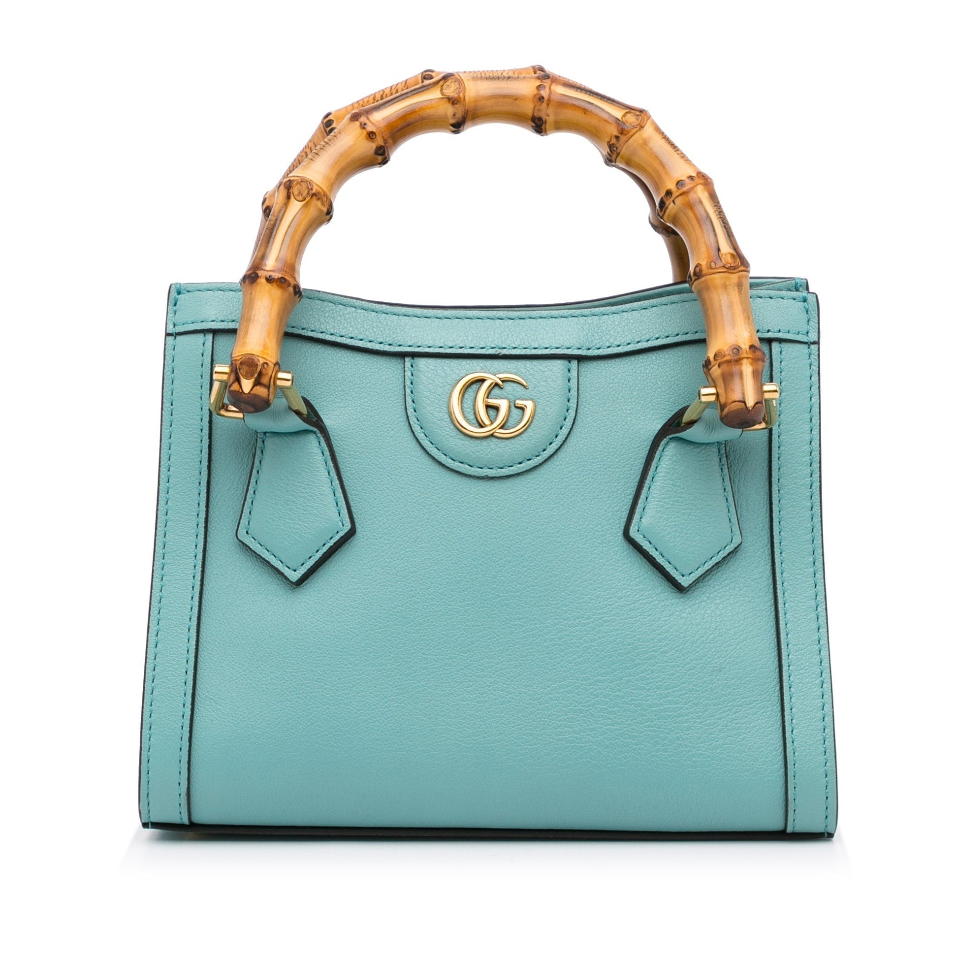 Gucci Bamboo Green Leather Shoulder Bag