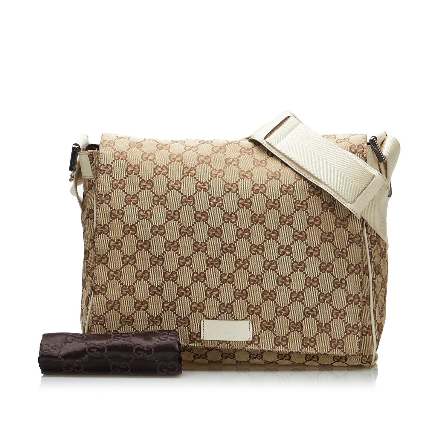 Gucci Brown Leather Canvas Crossbody Style 3