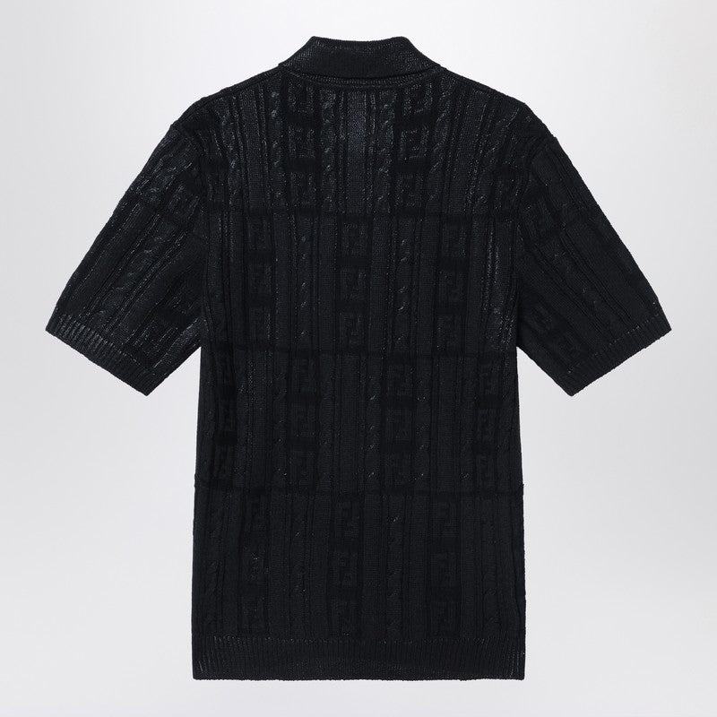 Fendi Black Wool Polo Men