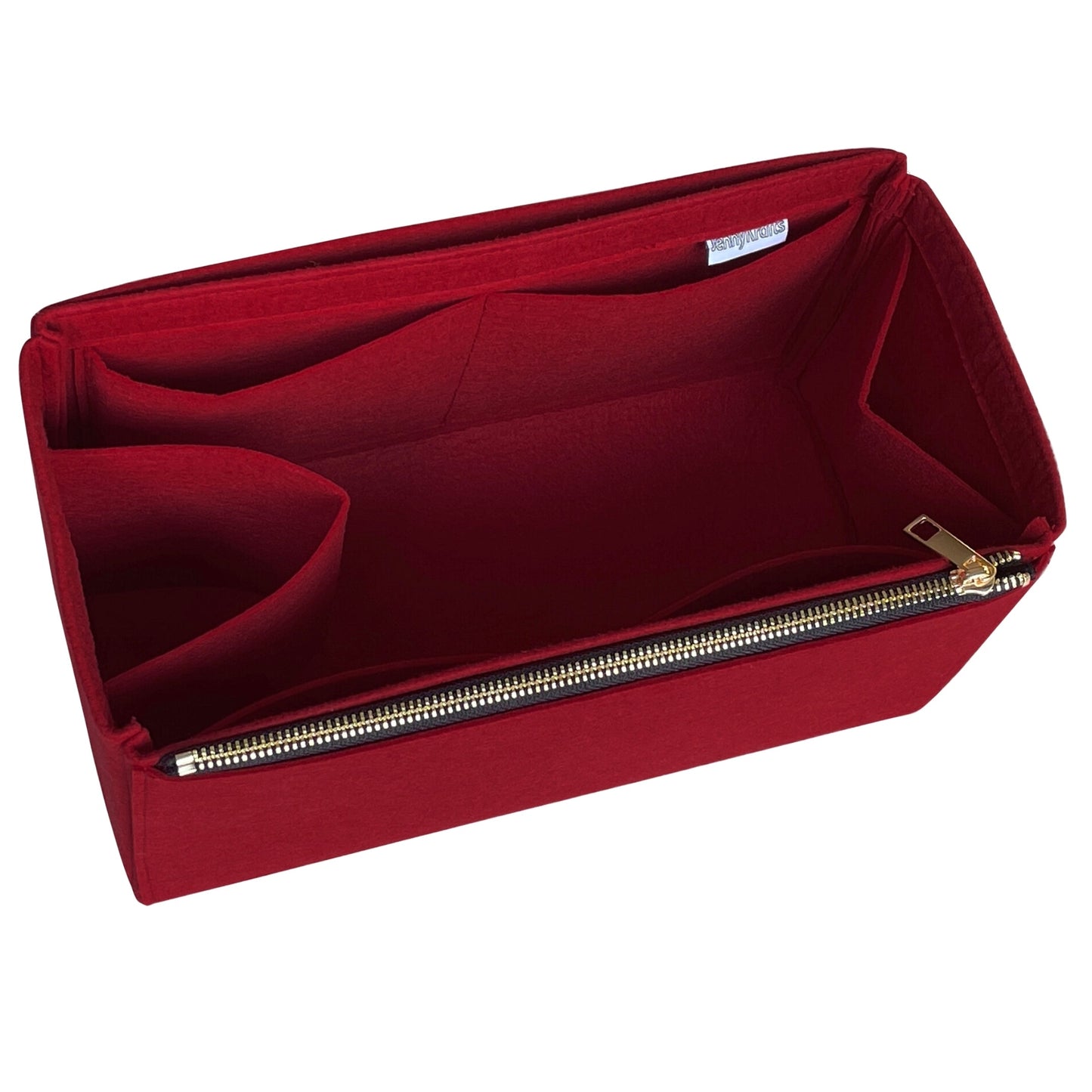 Organizer for [Origami Large Bag, Fendi] Bag Insert (Felt, Long Zip and Open Compartment)