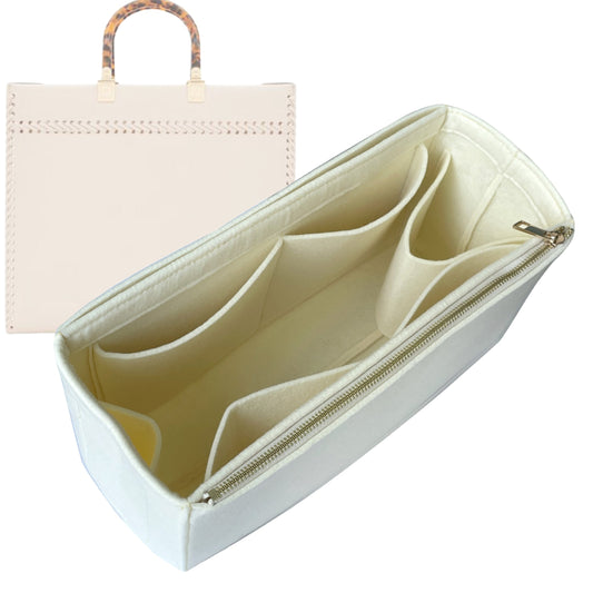 Organizer for [Sunshine Mini, Fendi] Bag Insert (Felt, Full-width Zip and Open Pocket)
