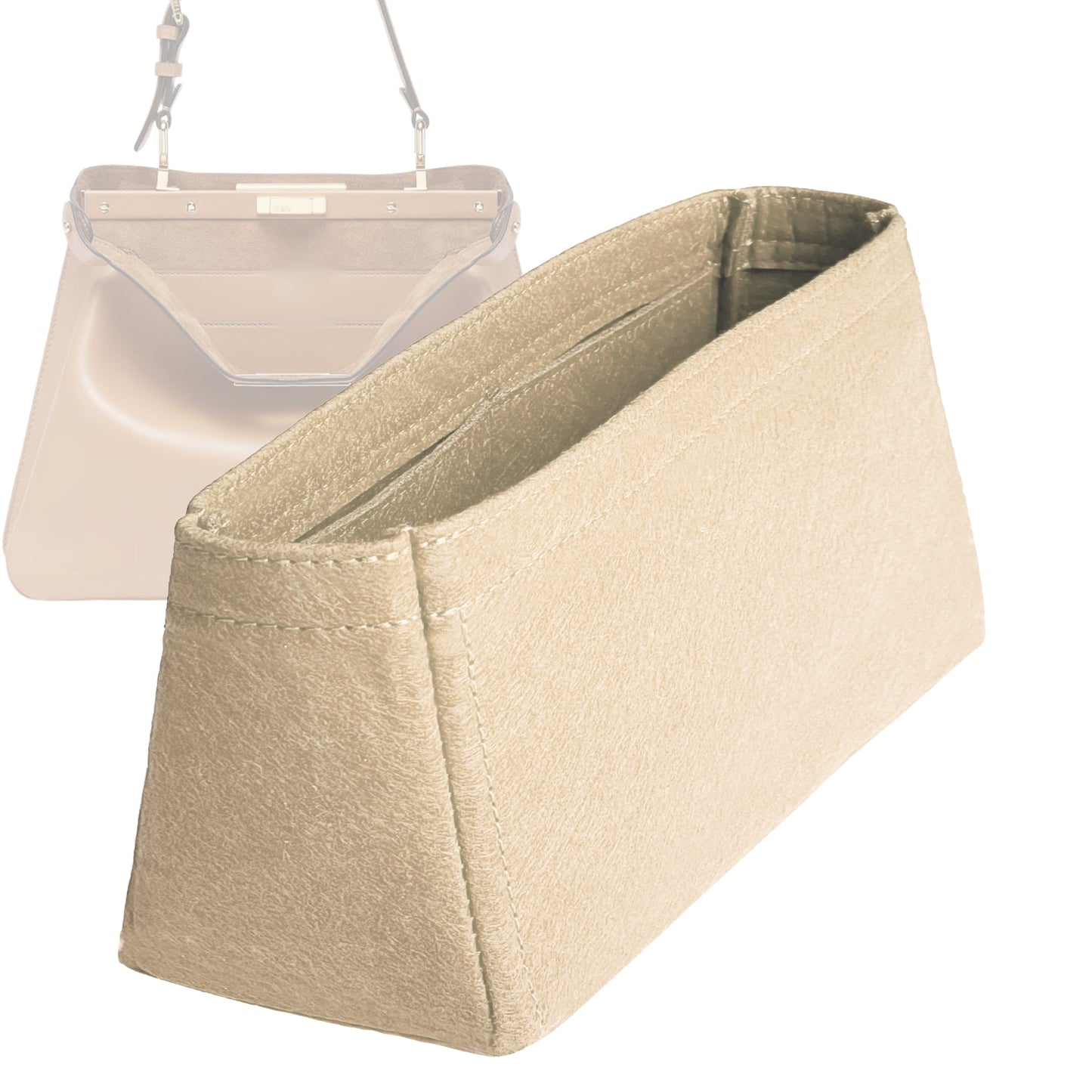 Organizer for [Peekaboo X-Lite Large, Fendi] Bag Insert (Felt, Trapezoid Shape)
