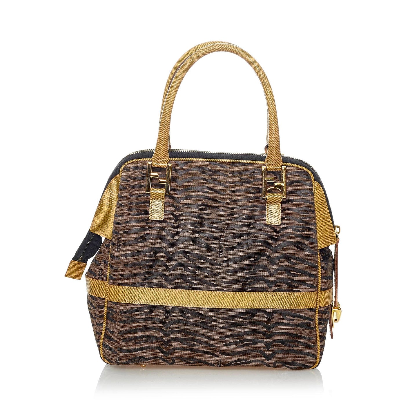 Fendi Animal Print Canvas Handbag (30882)