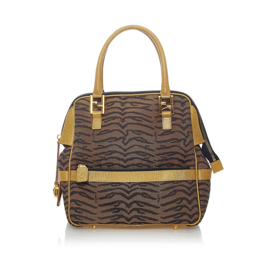 Fendi Animal Print Canvas Handbag (30882)