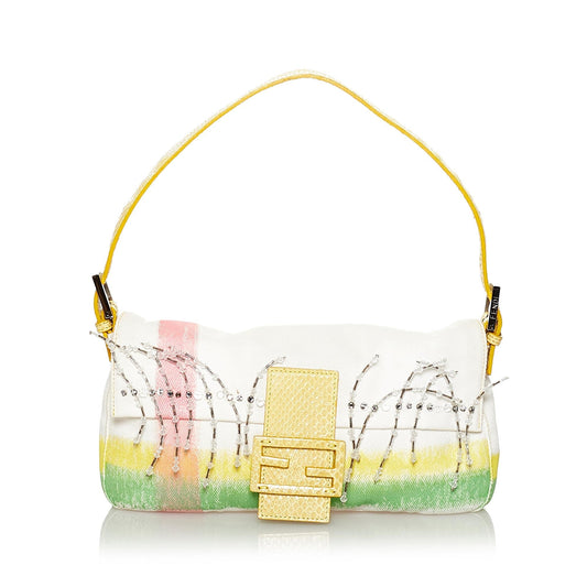 Fendi Beaded Canvas Mamma Baguette (29763)
