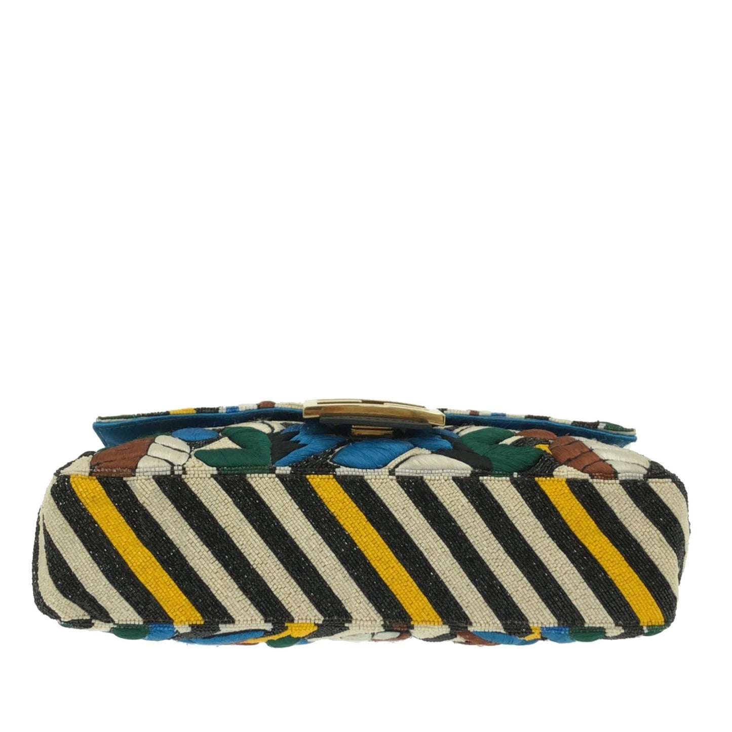 Fendi Beaded Vitello Dolce Leaf Embroidered Baguette (ZuB1eb)