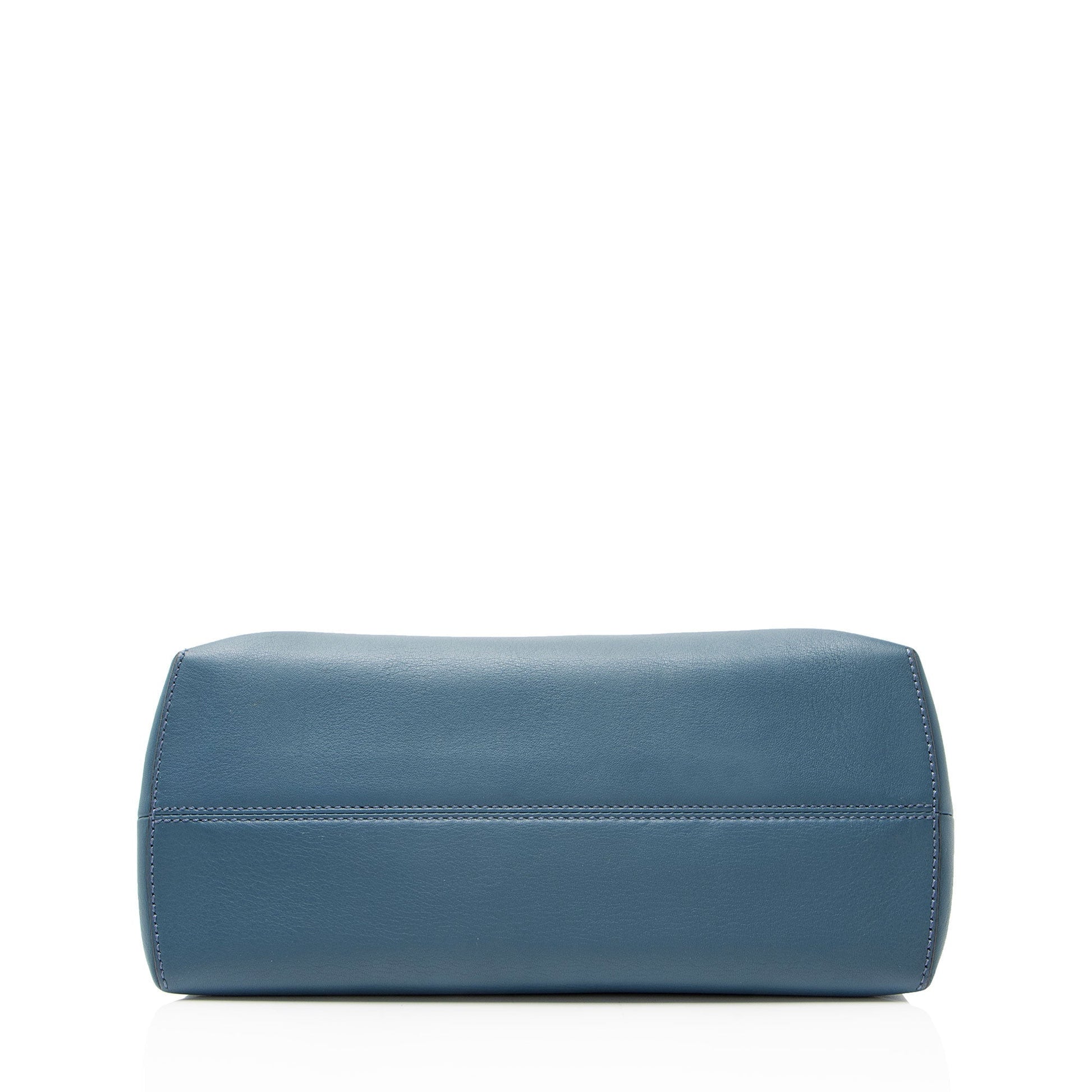Fendi Leather Metal Stitch Baguette Satchel