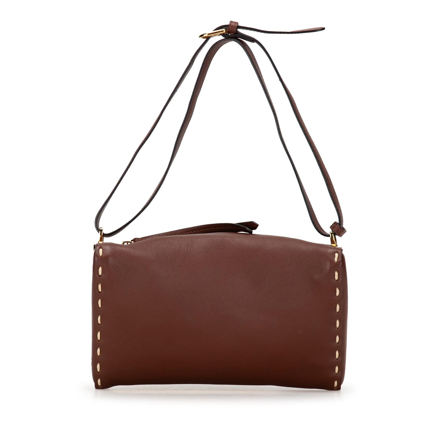 Fendi Calfskin Selleria Triangle Shoulder Bag (PYwPIP)