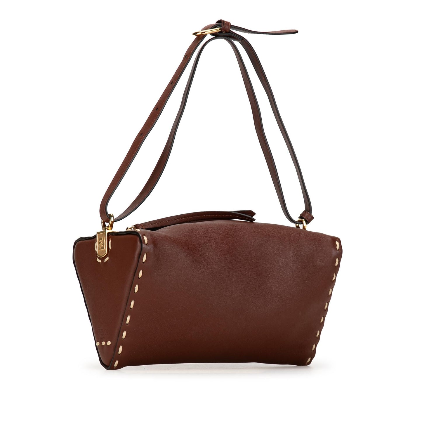 Fendi Calfskin Selleria Triangle Shoulder Bag (PYwPIP)