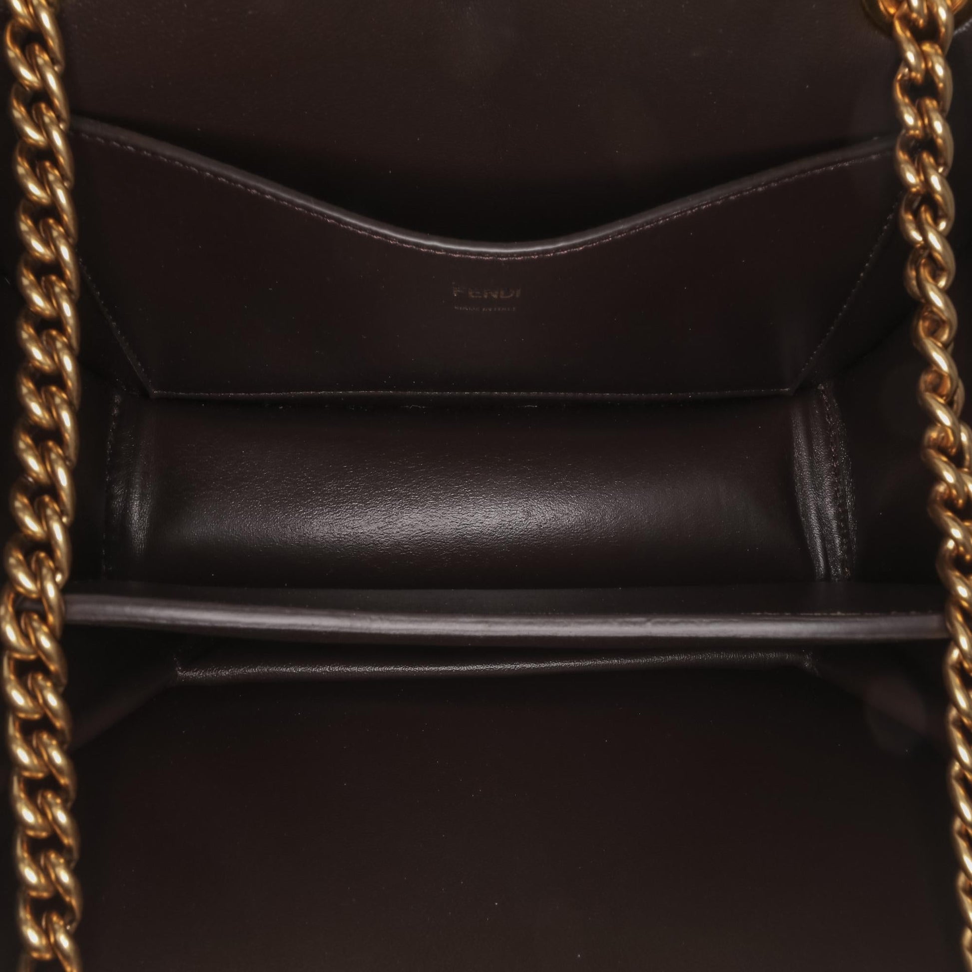 Fendi Calfskin Vitello King Nubuck Pequin Karligraphy Pocket Shoulder Bag