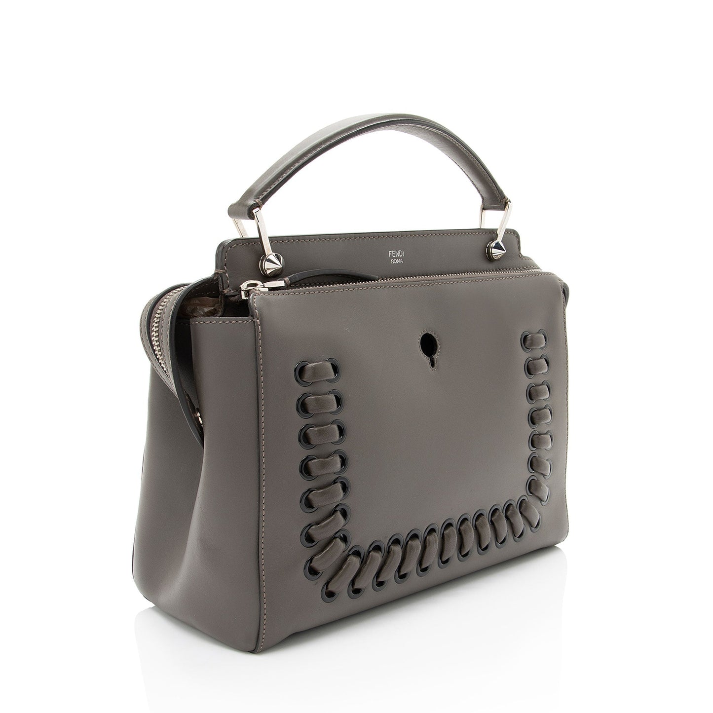 Fendi Calfskin Whipstitch Dotcom Medium Satchel