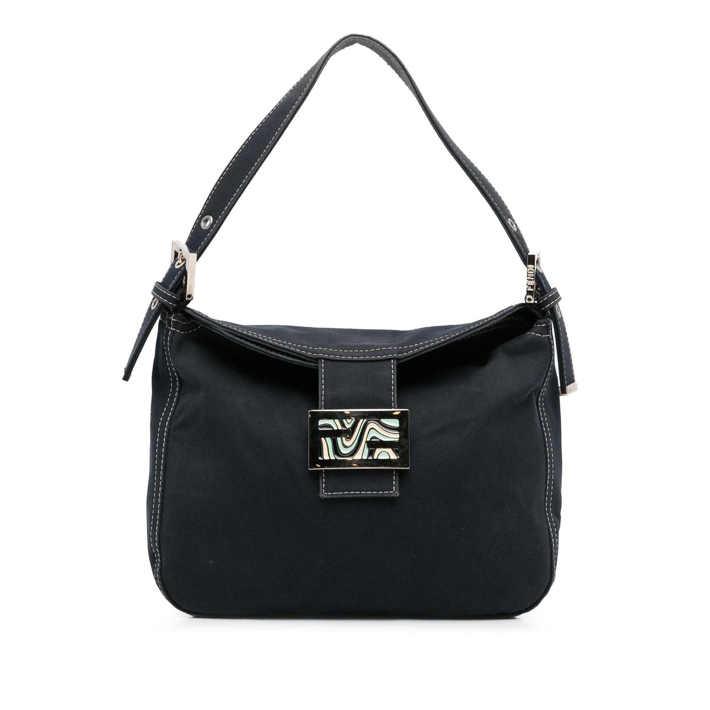 Fendi Canvas FF Marble Double Flap Shoulder Bag (tZdrHw)