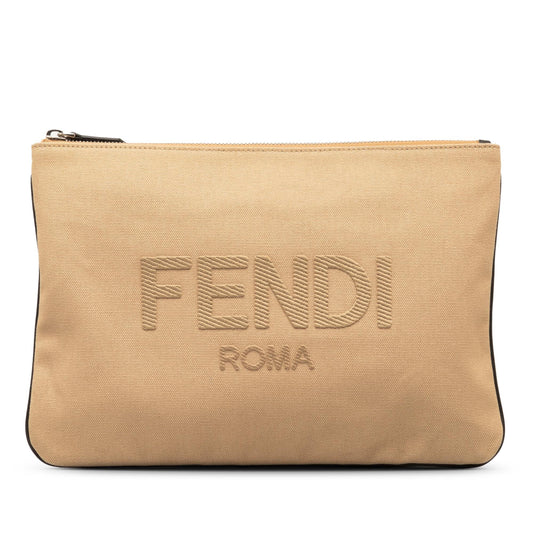 Fendi Canvas Roma Clutch (oJP68f)