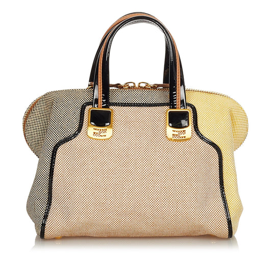 Fendi Colorblock Canvas Chameleon Handbag (24876)