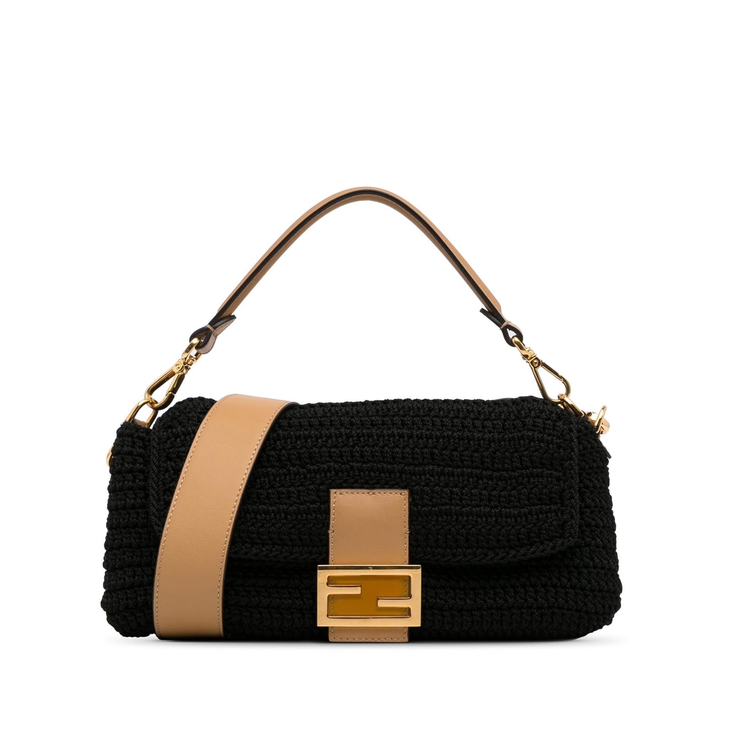 Fendi Crochet Raffia Baguette Satchel (depVYd)