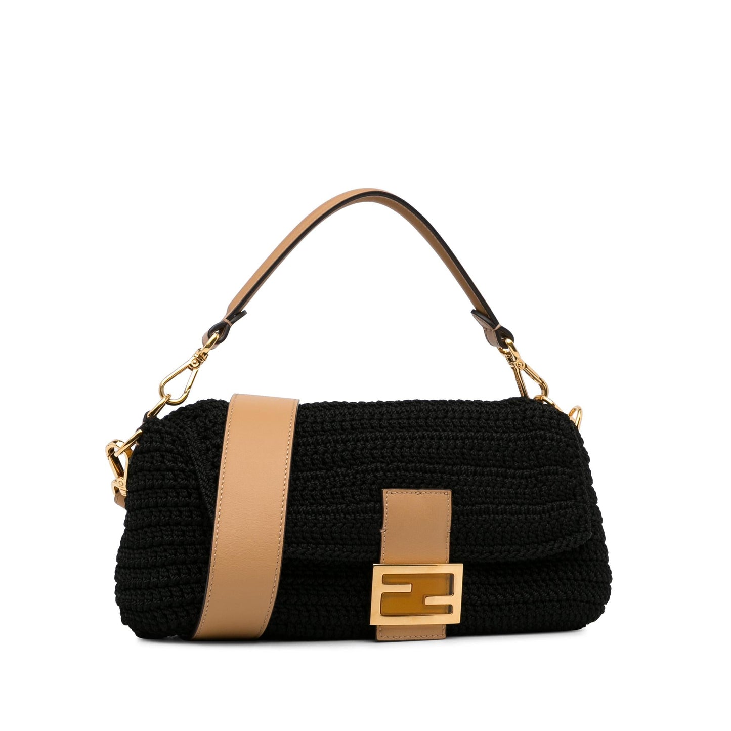 Fendi Crochet Raffia Baguette Satchel (depVYd)