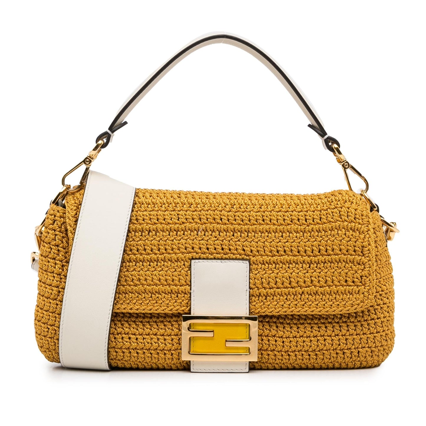 Fendi Crochet Raffia Baguette Satchel (qh4feG)