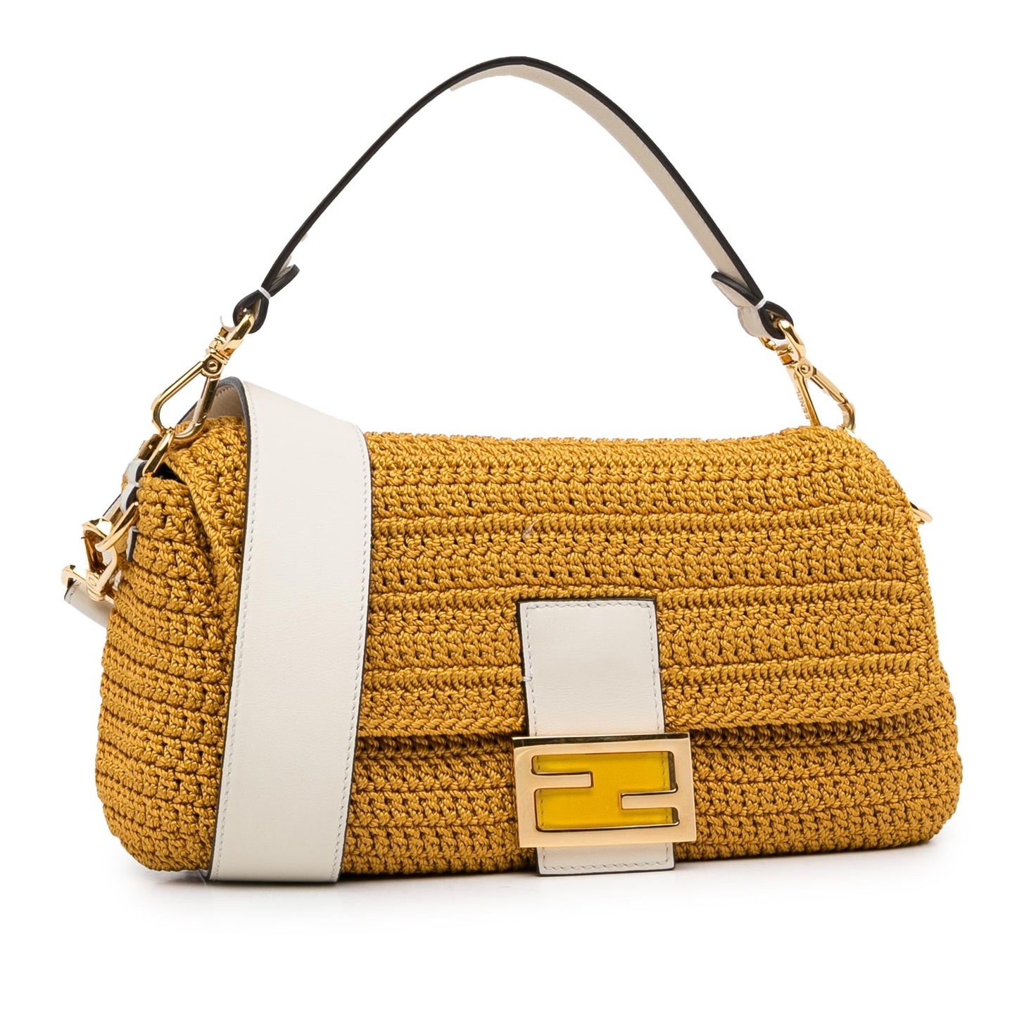 Fendi Crochet Raffia Baguette Satchel (qh4feG)
