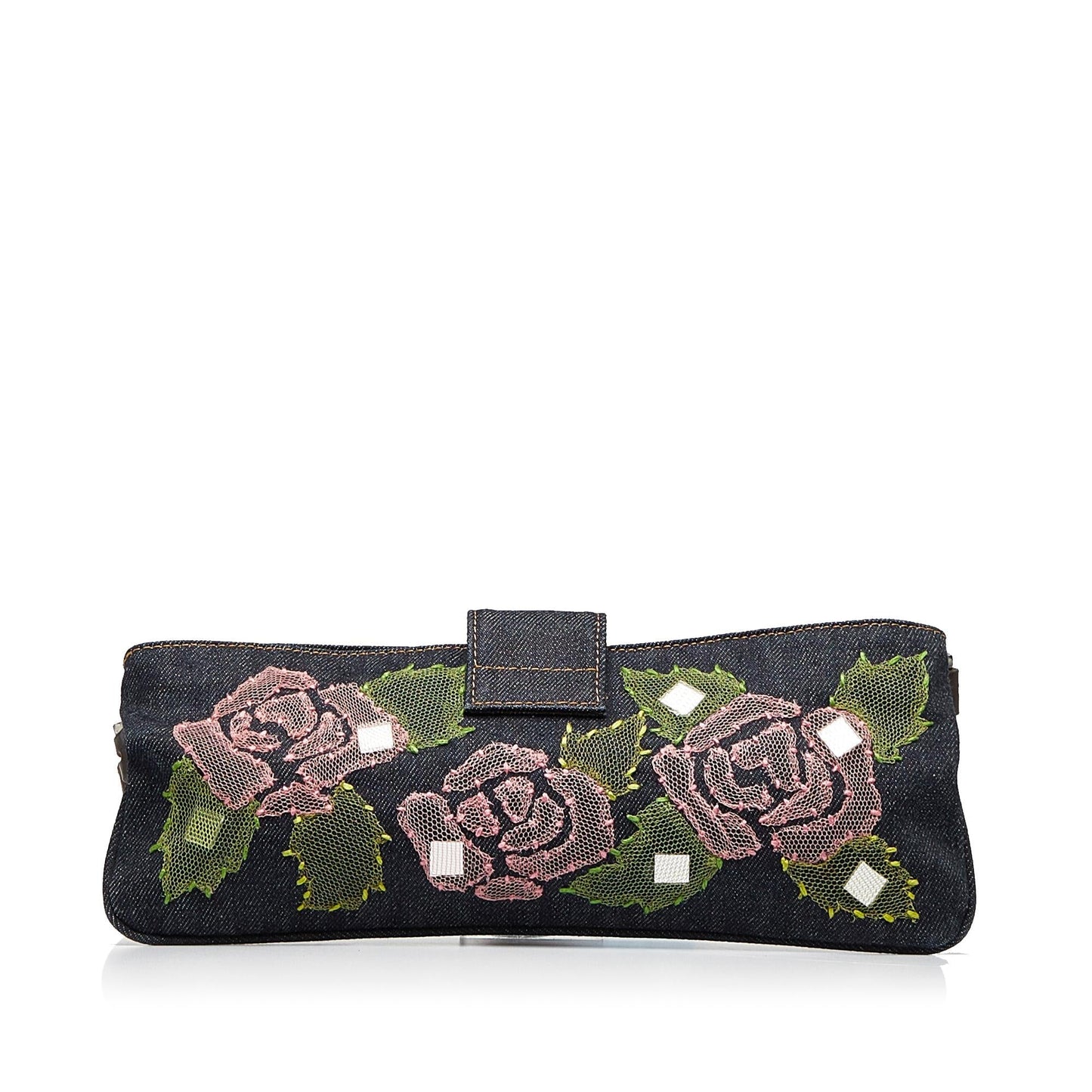 Fendi Embroidered Denim Baguette (5ryBUo)