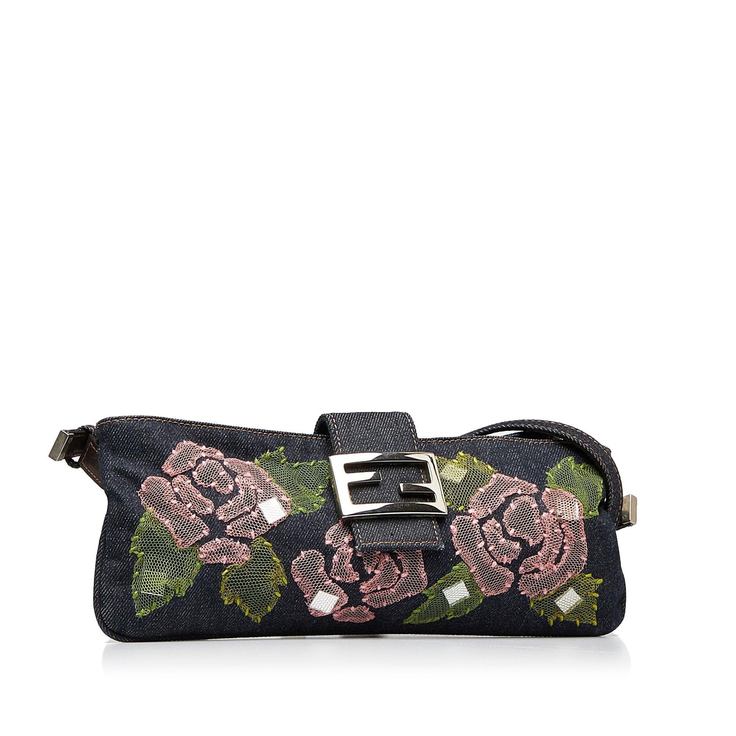 Fendi Embroidered Denim Baguette (5ryBUo)