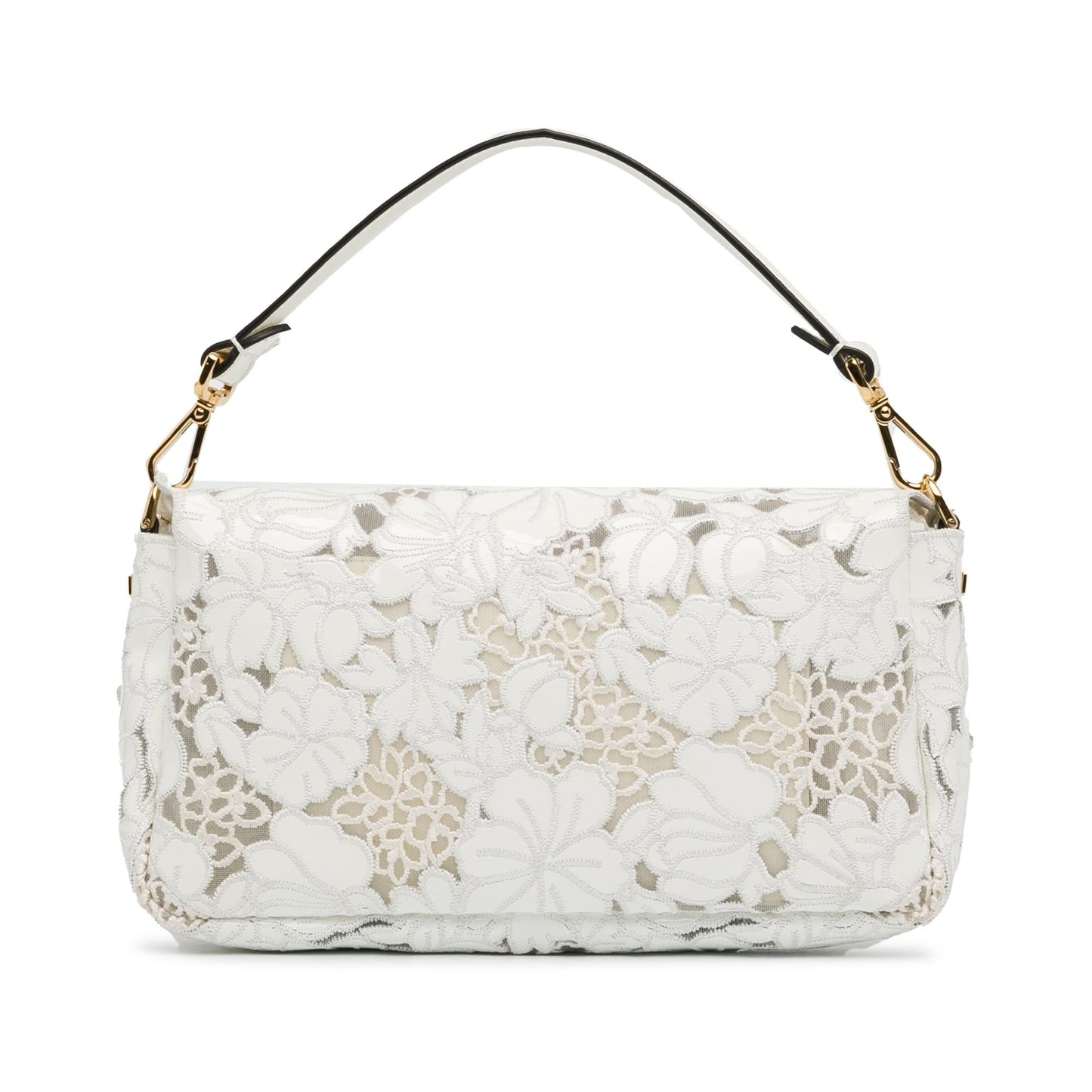 Fendi Embroidered Lace Baguette Satchel (iD9Gxu)