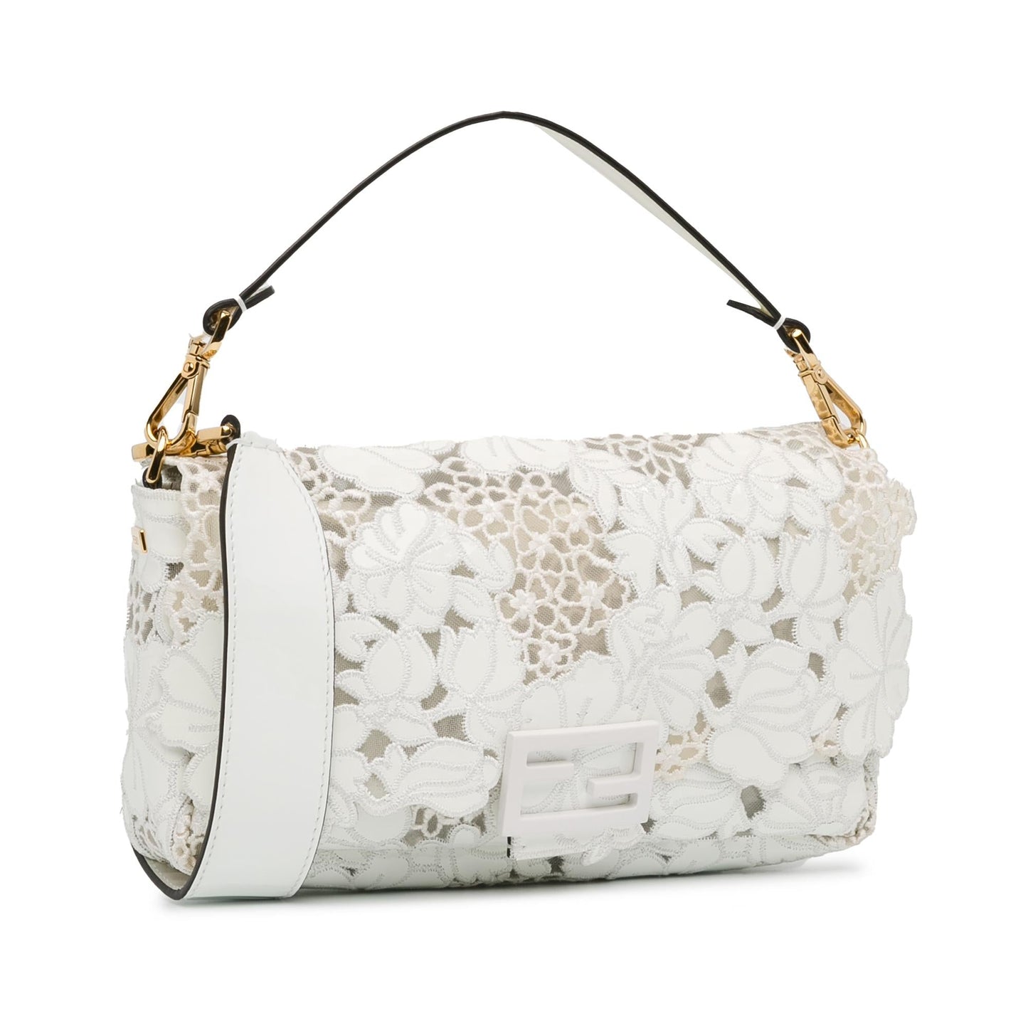 Fendi Embroidered Lace Baguette Satchel (iD9Gxu)
