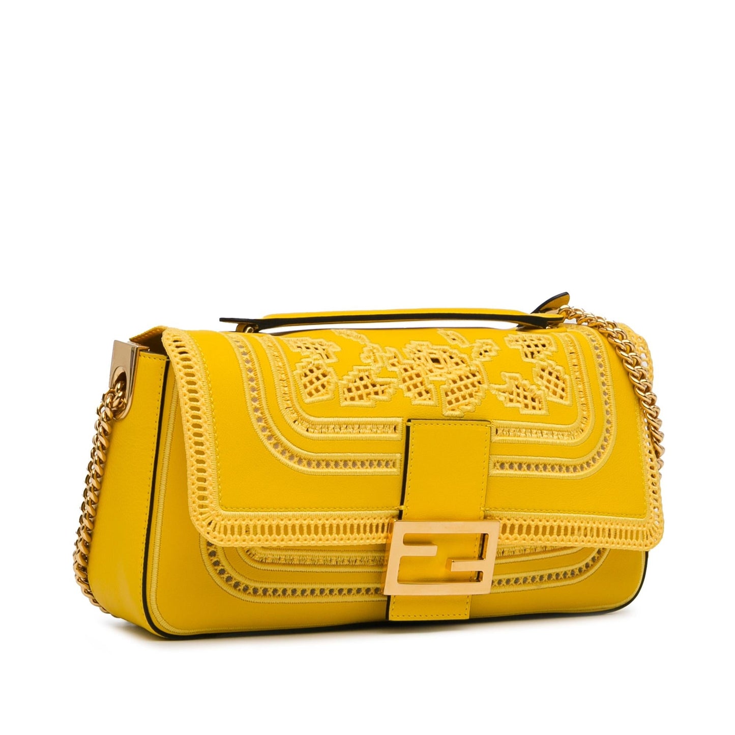 Fendi Embroidered Lace Chain Baguette (4HTojz)