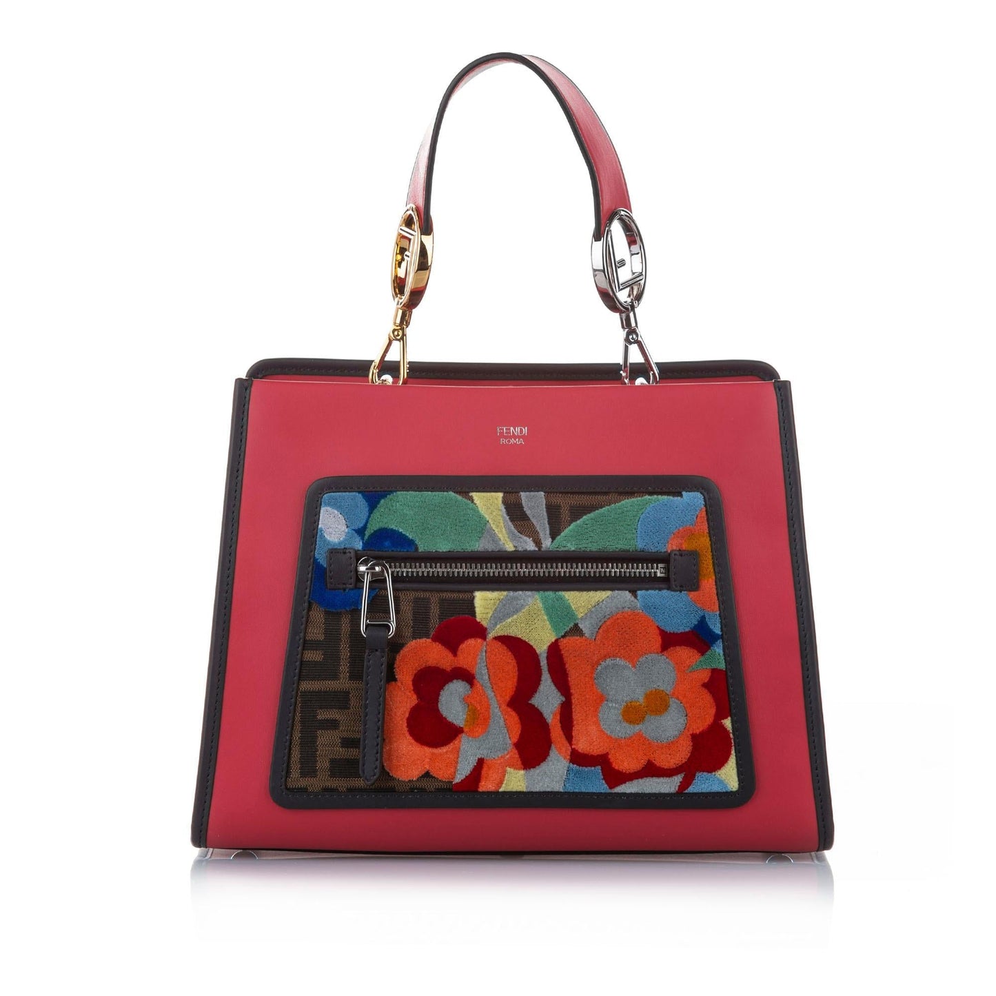 Fendi Embroidered Runaway Leather Satchel (22712)