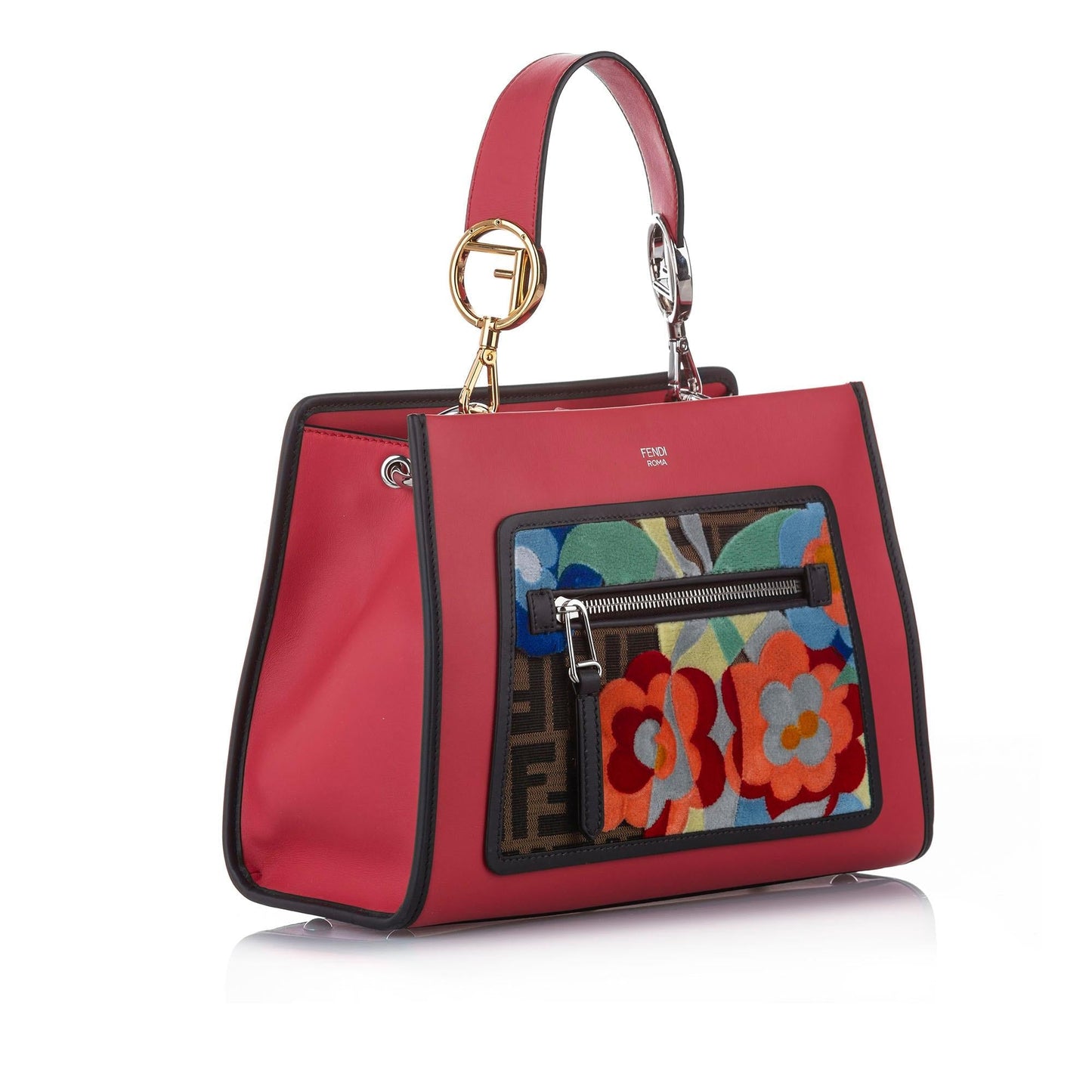 Fendi Embroidered Runaway Leather Satchel (22712)
