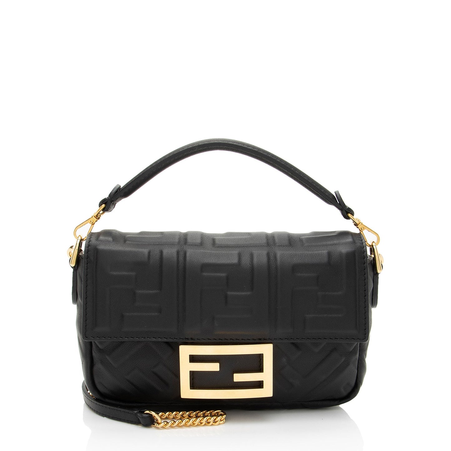 Fendi FF Embossed 1974 Mini Baguette Shoulder Bag