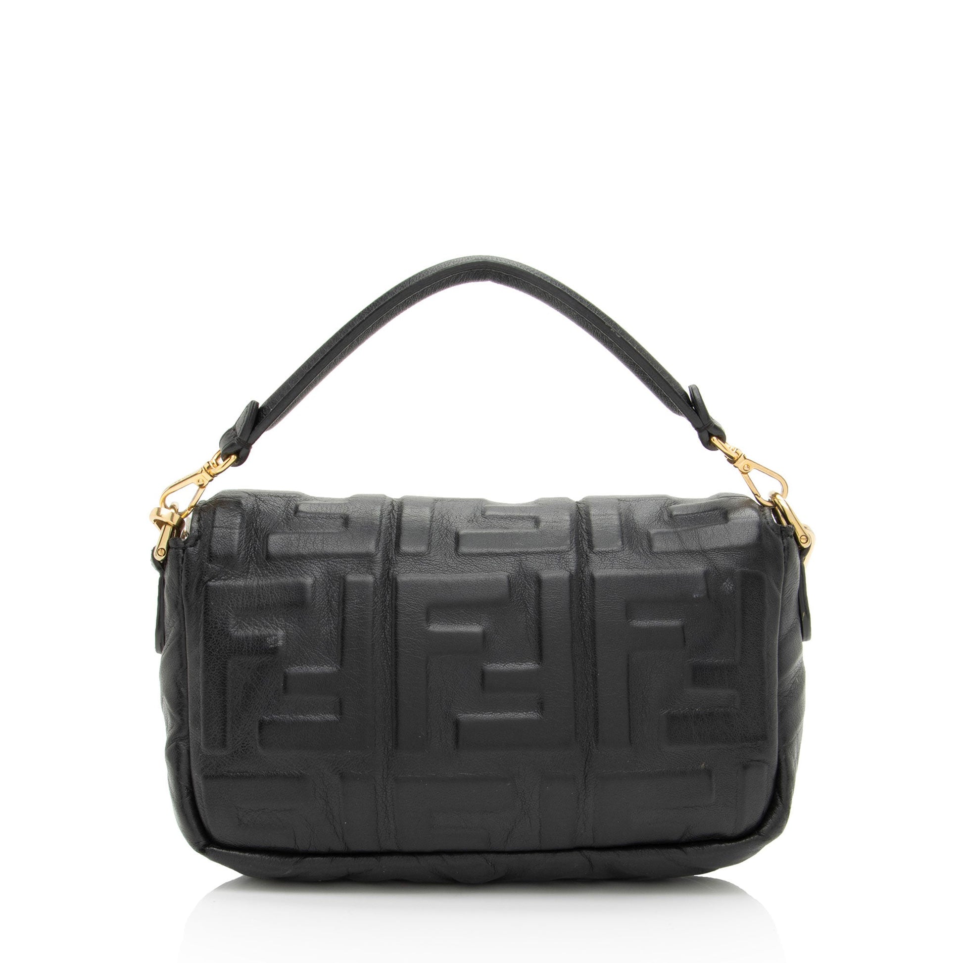 Fendi Calfskin Studded Kan I Medium Shoulder Bag