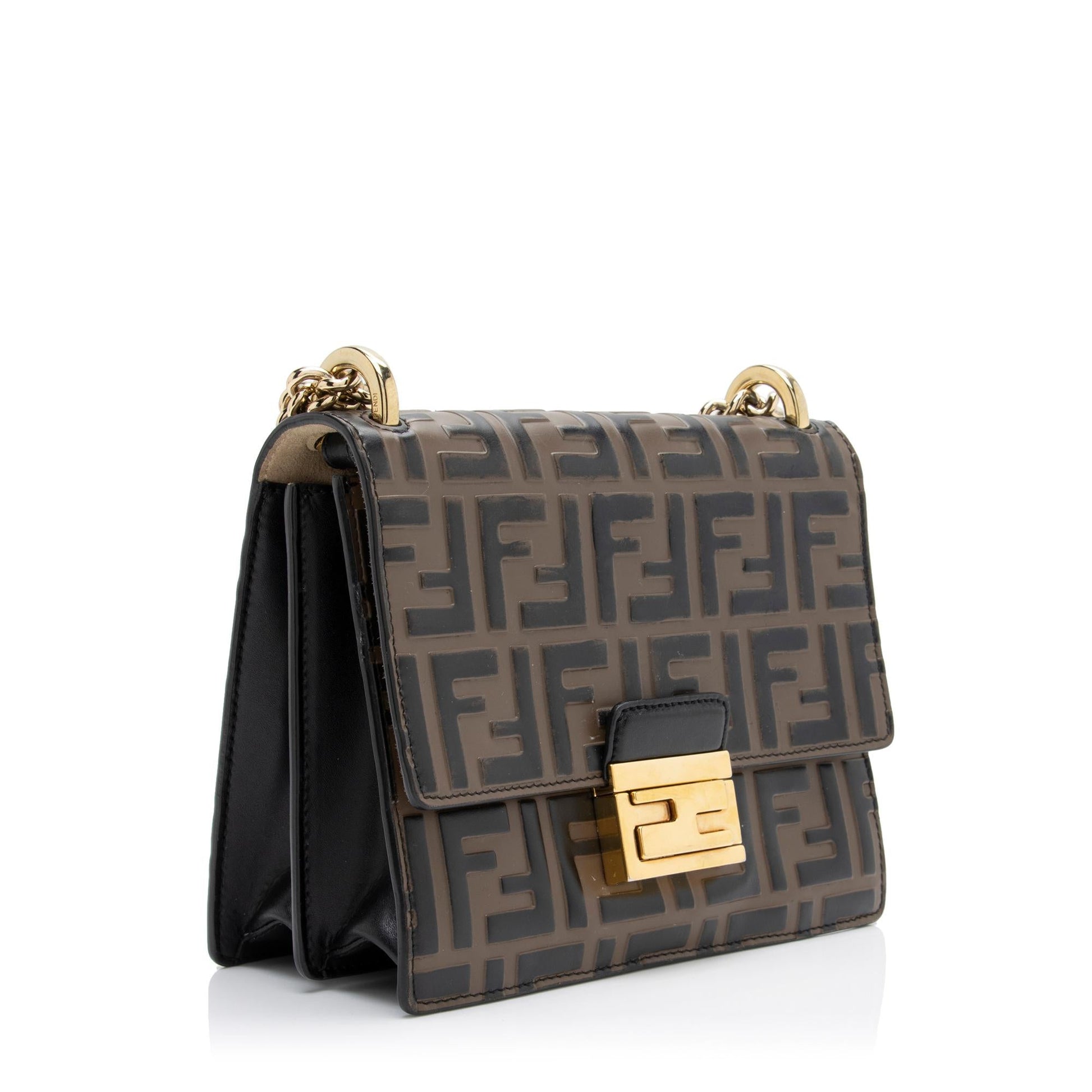 Fendi FF Embossed Kan U Small Shoulder Bag