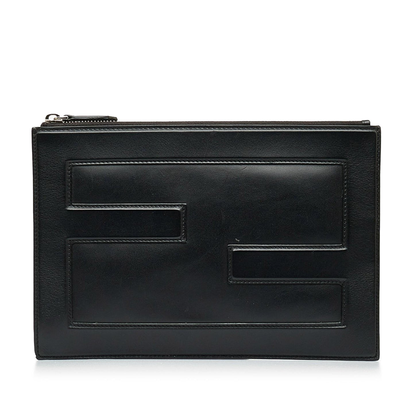 Fendi FF Leather Zip Clutch (Pnk2mm)