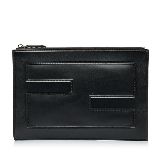 Fendi FF Leather Zip Clutch (Pnk2mm)