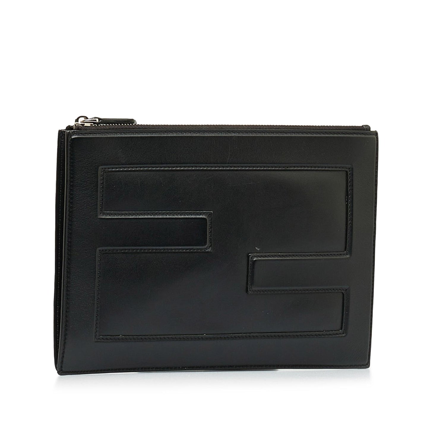 Fendi FF Leather Zip Clutch (Pnk2mm)
