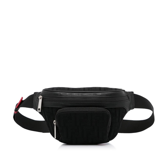Fendi FF Neoprene Vitello Grace Perforated Pocket Belt Bag (LkWlOh)