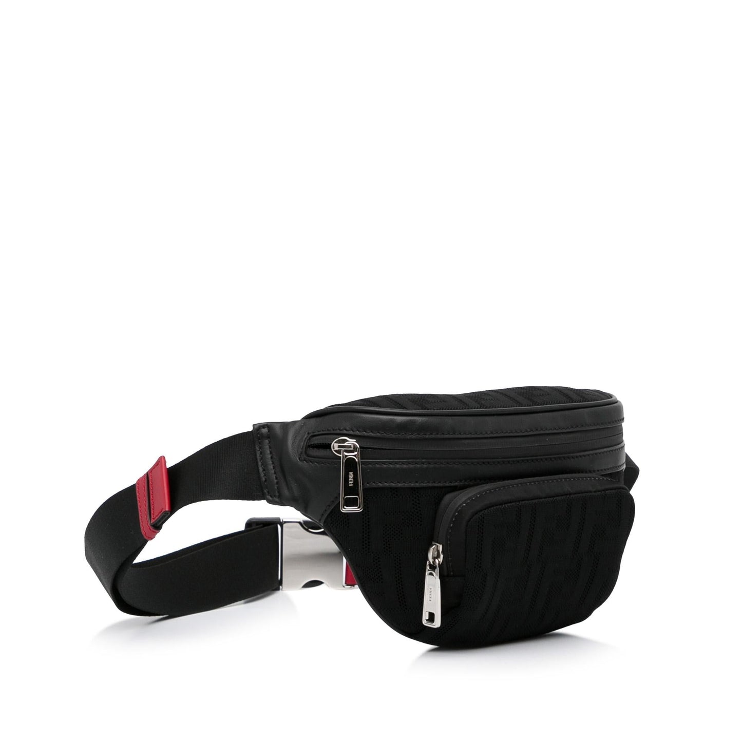 Fendi FF Neoprene Vitello Grace Perforated Pocket Belt Bag (LkWlOh)