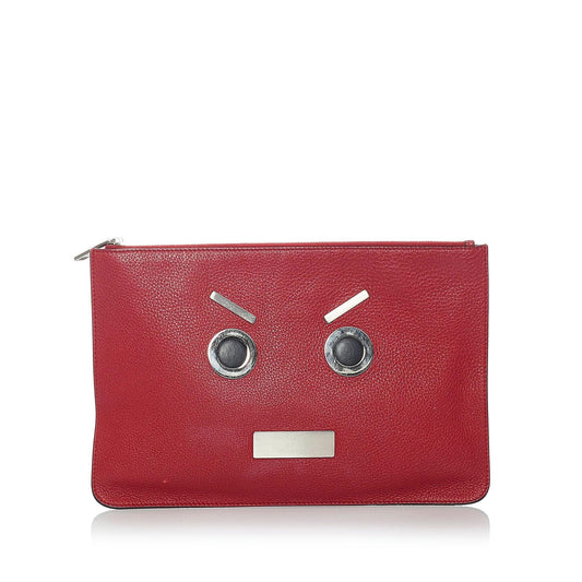 Fendi Face Leather Clutch Bag (31207)