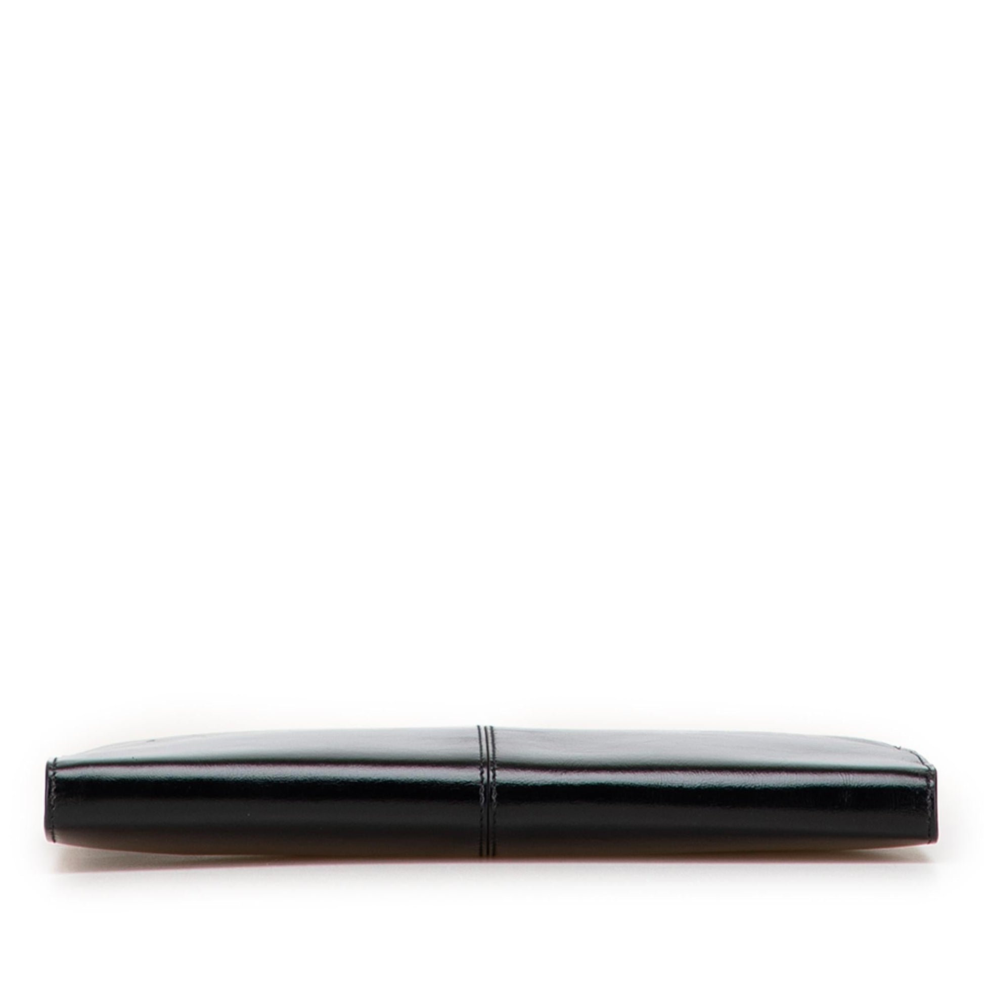 Fendi Glazed Calfskin Slim Peekaboo Turn Lock Clutch