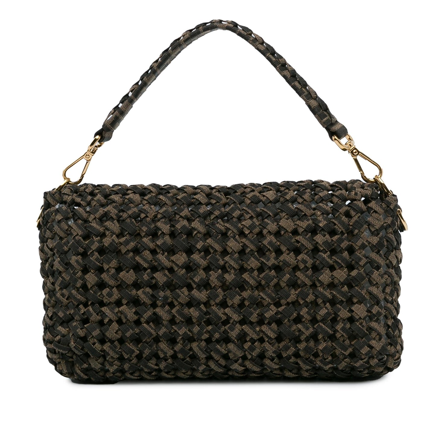 Fendi Interlaced Canvas Zucca Baguette Satchel (cgXLR3)