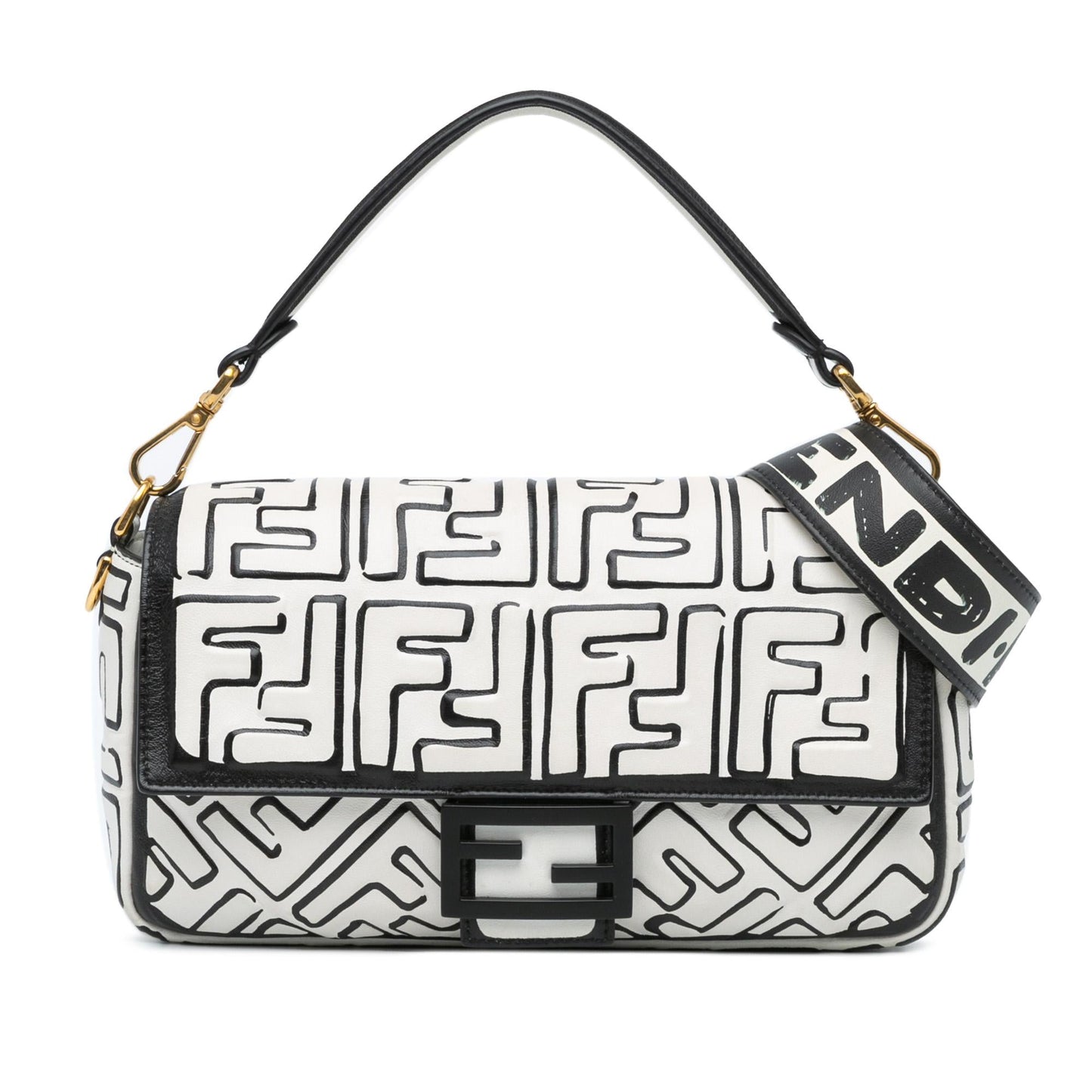 Fendi Joshua Vides California Sky Medium Embossed Baguette Satchel (RIAO8l)
