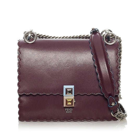 Fendi Kan I Leather Crossbody Bag (28883)