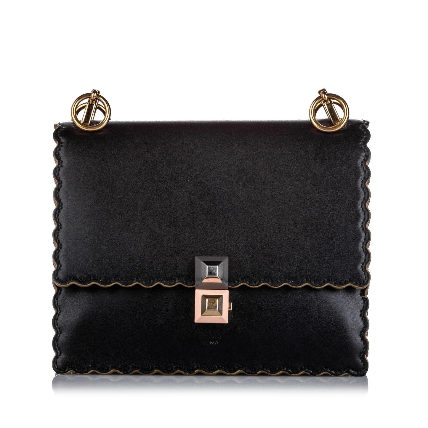 Fendi Kan I Leather Shoulder Bag (24389)