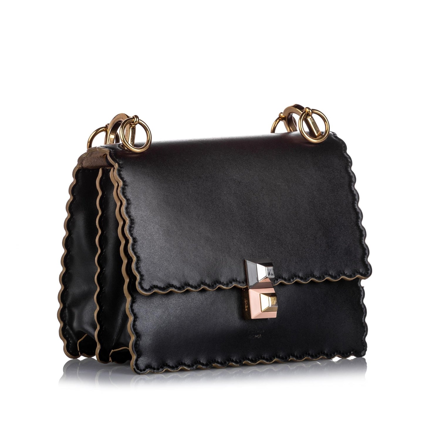Fendi Kan I Leather Shoulder Bag (24389)