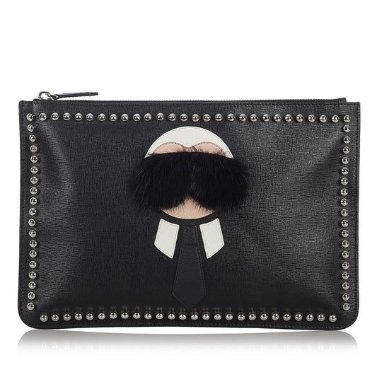 Fendi Karlito Leather Clutch Bag (26787)