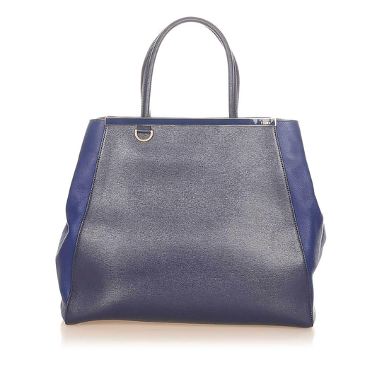 Fendi Large 2Jours Leather Tote Bag (37352)