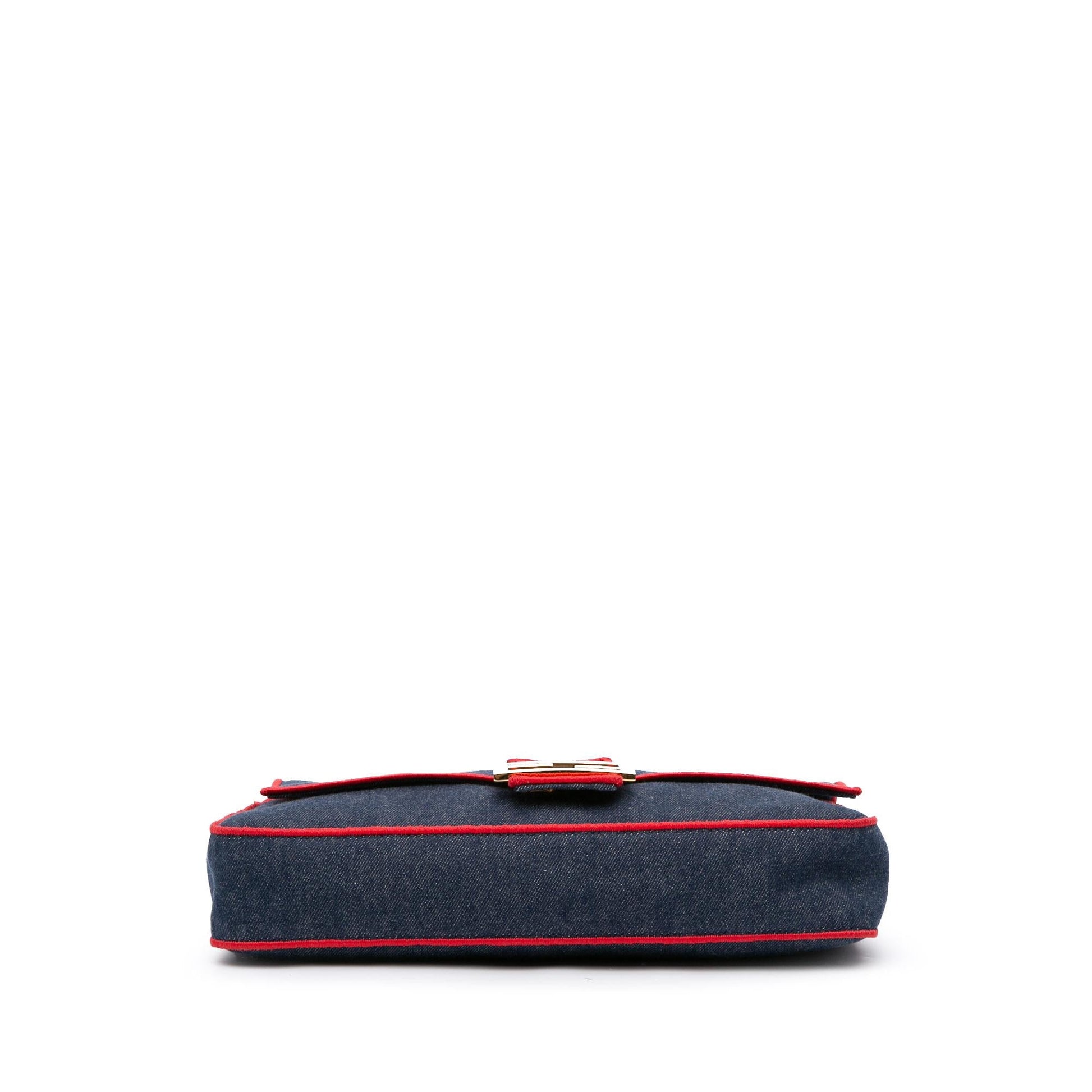 Fendi Zucca Embossed Leather Baguette Satchel