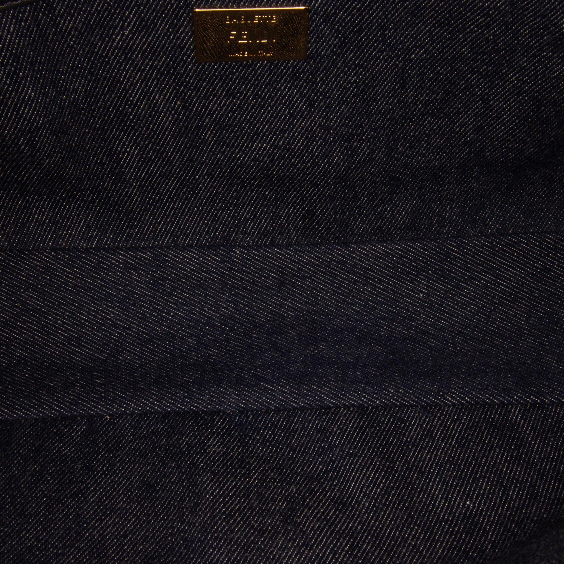 Fendi Zucca Embossed Leather Baguette Satchel